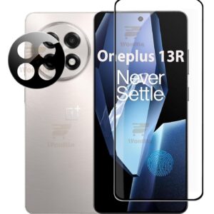 OnePlus 13R (1+1) Tempered Glass with Fingerprint Working with Camera Lens Protector